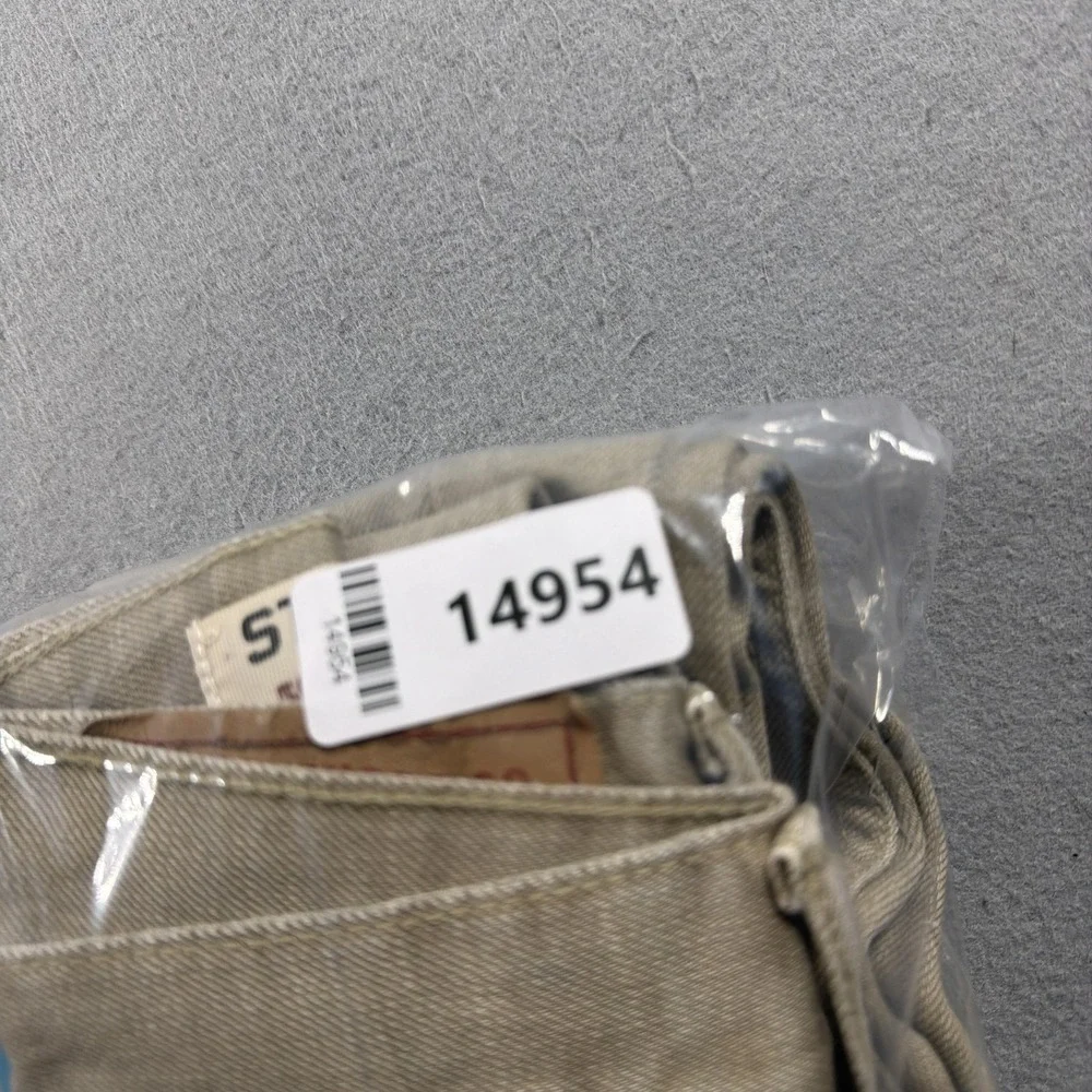 Vintage Levis 505 Jeans Mens 34x34 Beige Light Wash Straight Regular Fit Denim